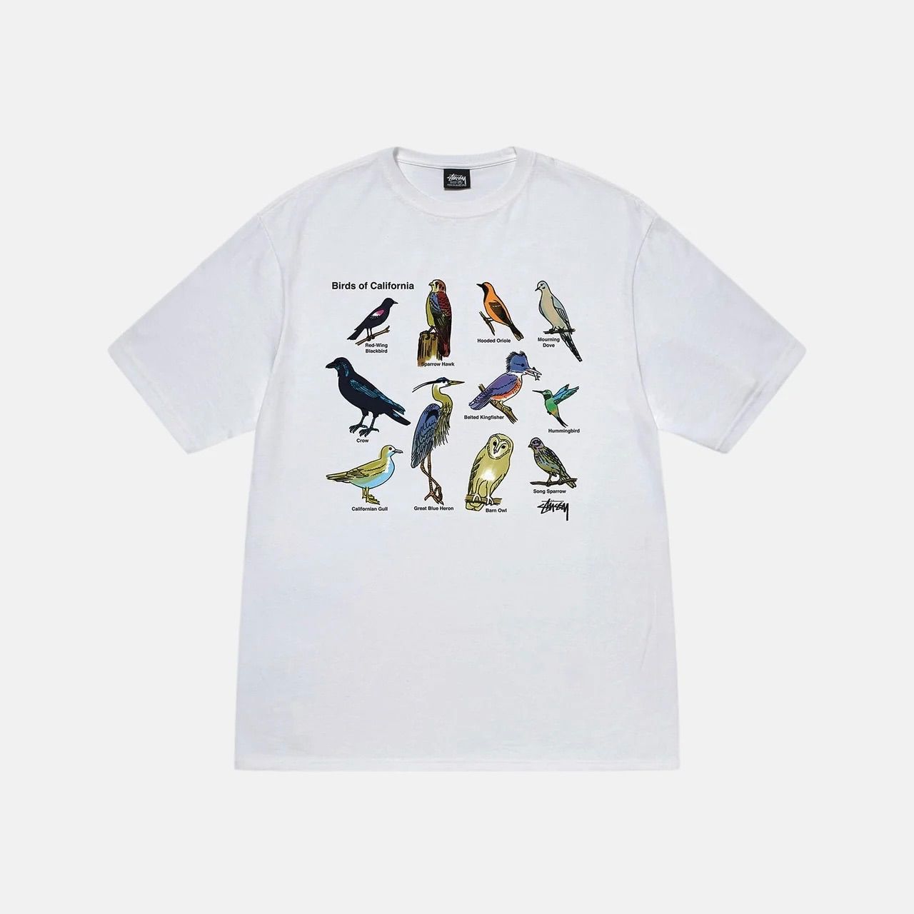完売品 stussy CALIFORNIA BIRDS TEE ブラック M 黒 ホワイト 白 white 