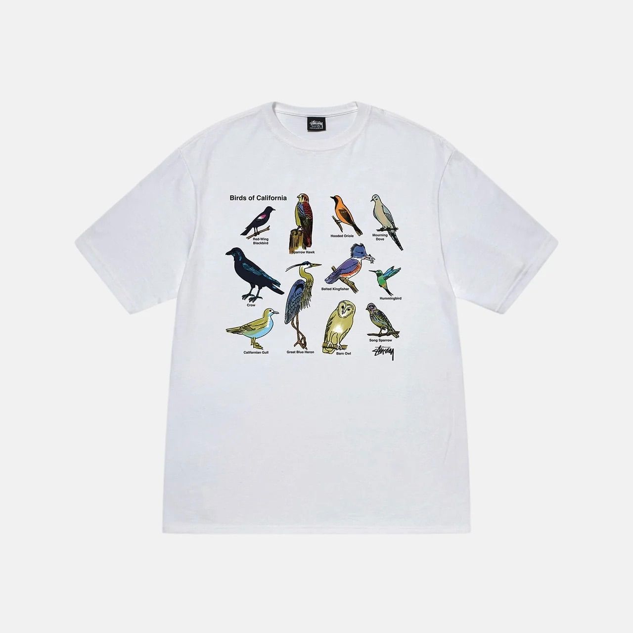 完売品 stussy CALIFORNIA BIRDS TEE ブラック M 黒 ホワイト 白 white