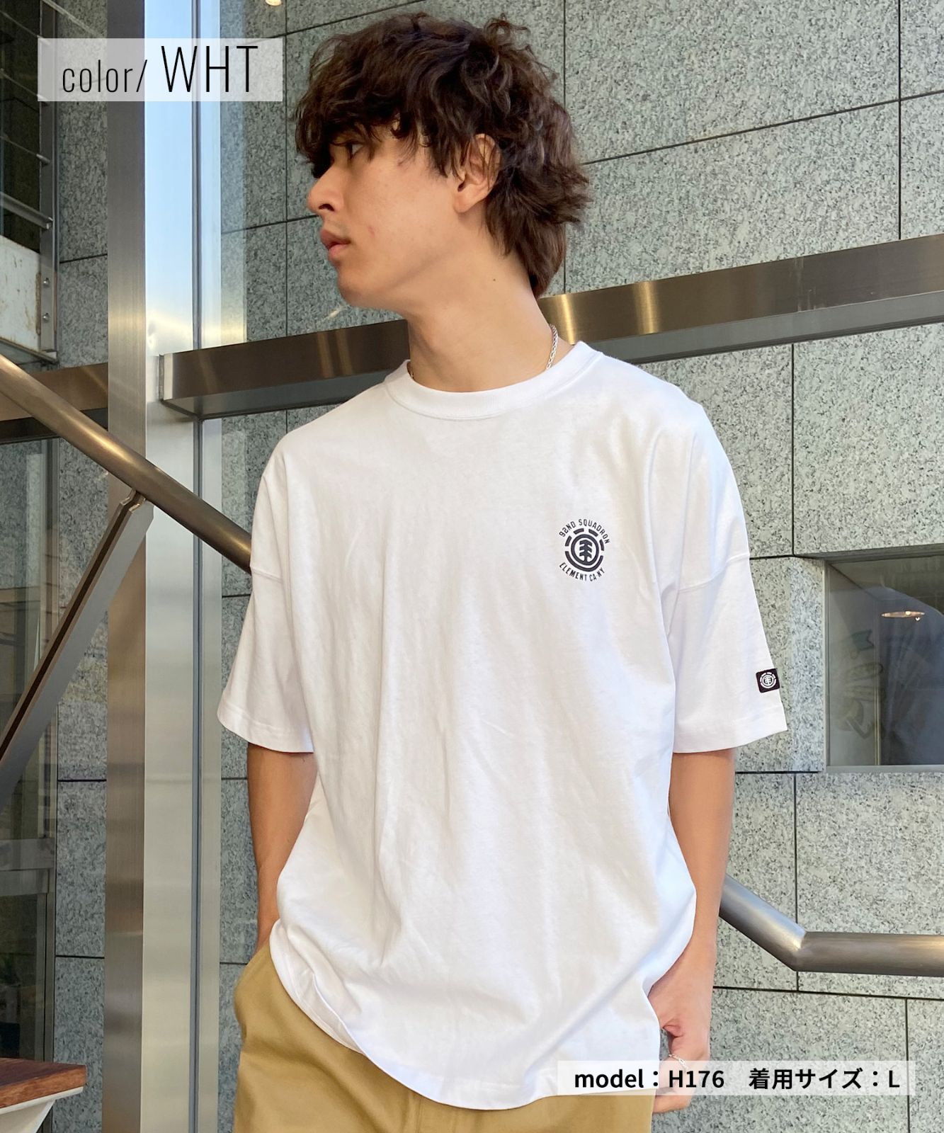 【ムラスポ公式】ELEMENT エレメント メンズ Tシャツ 半袖 バックプリント ビッグシルエット クルーネック BE02A-210