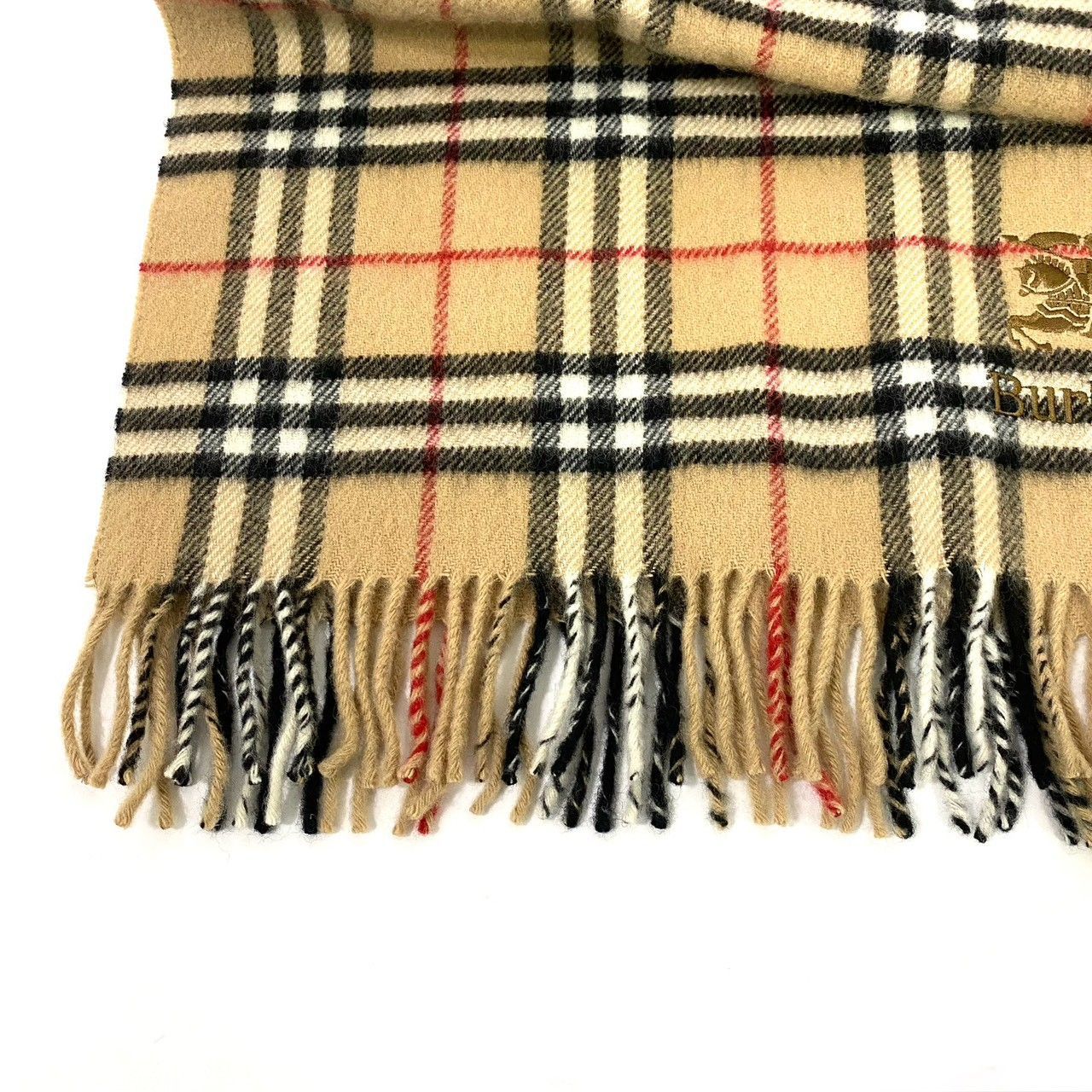 CH【Burberrys】ノバチェック ひざ掛け ウール/毛 100% ベージュ