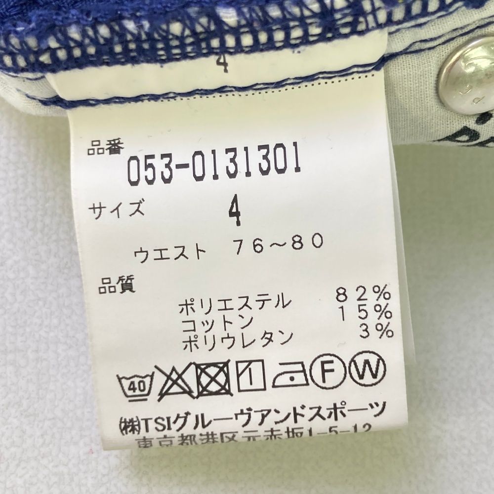 パーリーゲイツ　パンツ　サイズ4 サイズ：4 PEARLY GATES パーリーゲイツ ストレッチパンツ ブルー系