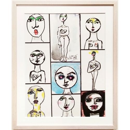 猪熊弦一郎 FACES スケッチブック 1992年 顔 1000部 額 真作