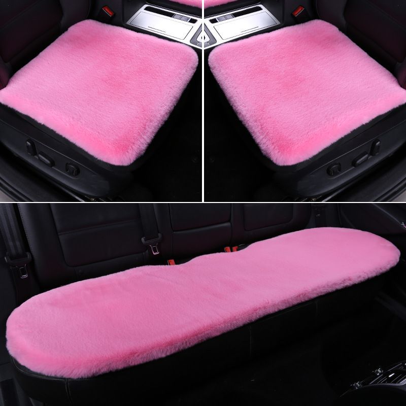 ? ｜ 厚 羊毛風 うさぎ毛シートクッション3点セット 車用防寒座カバー ?