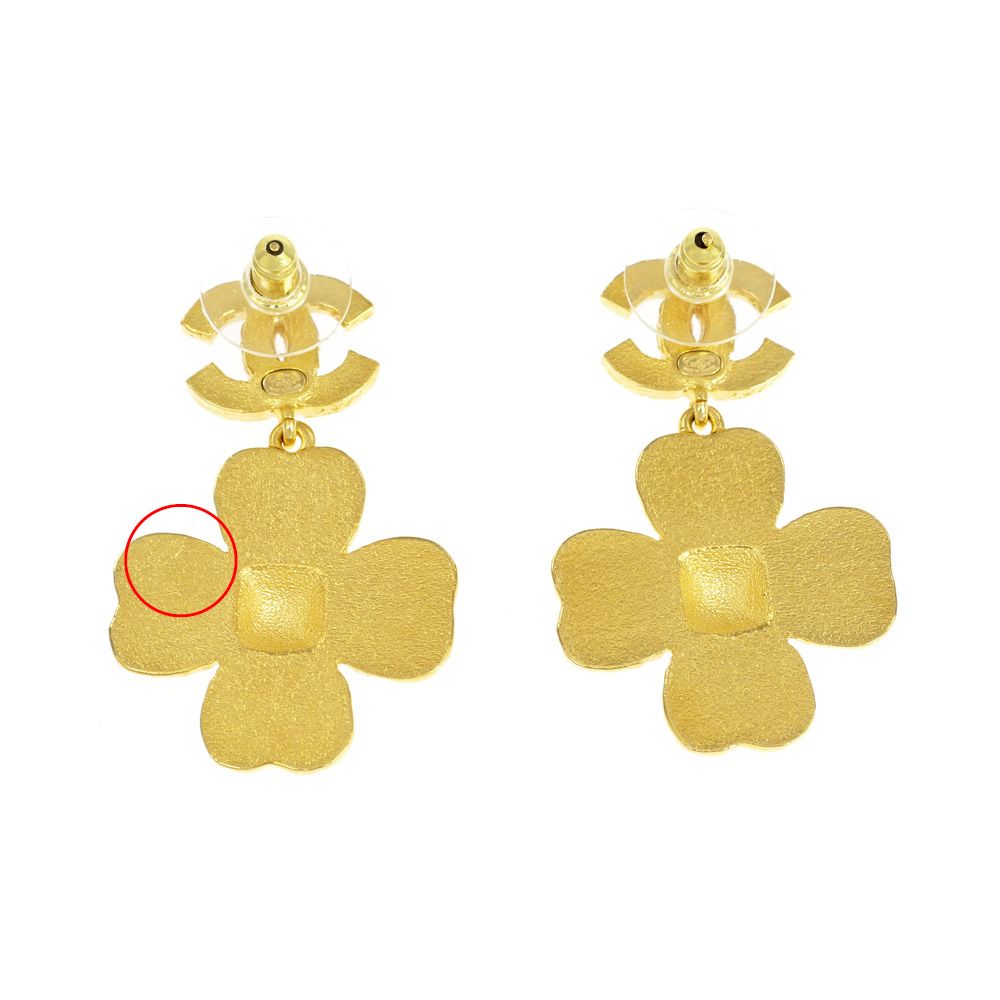 Chanel フラワー型 ピアス ゴールド CHANEL シャネル パール フラワー CCロゴ ピアス ゴールド