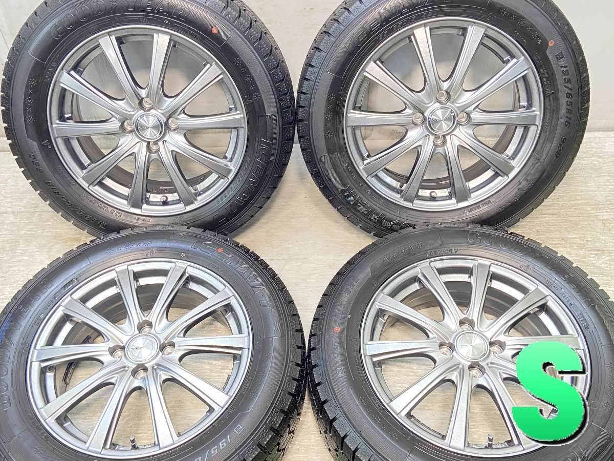 195/65R16  nグッドイヤー アイスナビ7 n　 VEX n16x6.0 43 100-4穴 n中古タイヤ スタッドレスタイヤ ホイールセット 4本セットn w16240910042