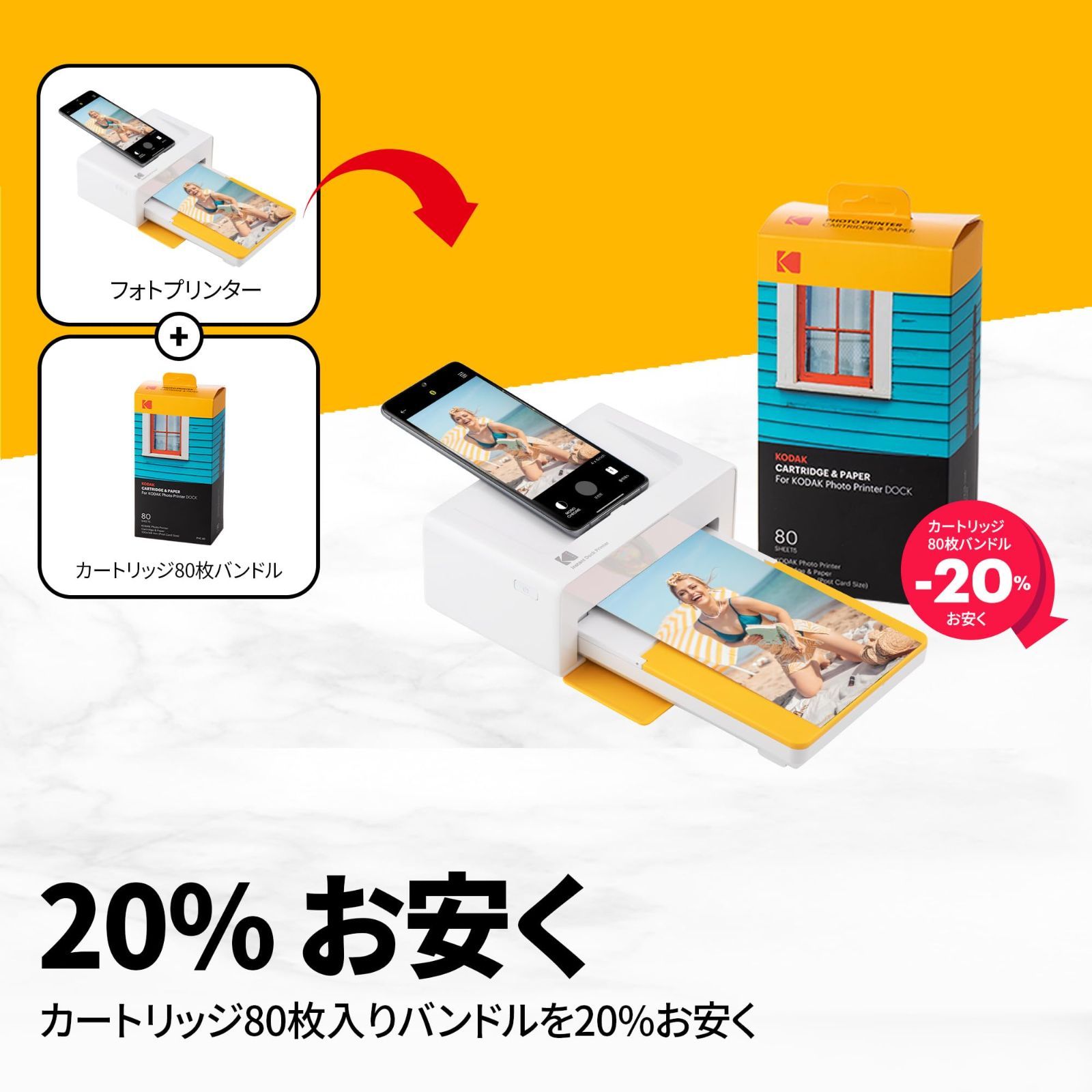 KODAK Dock Plus 4PASS Photo Printer Instant お買い物マラソンで
