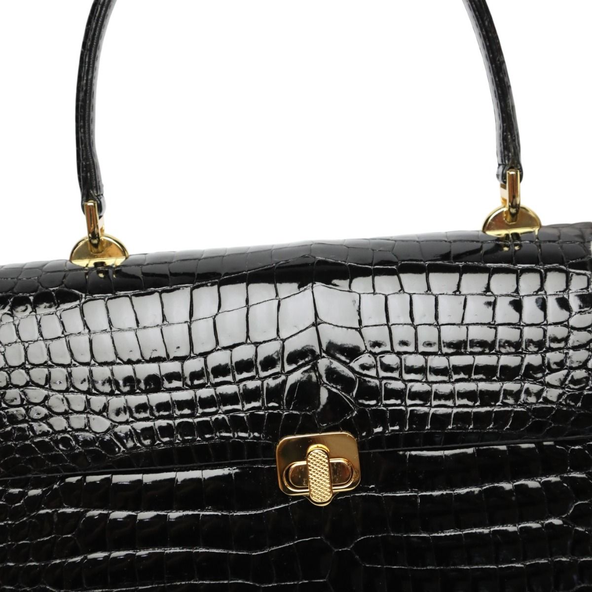 クロコダイル ゴールド金具 ハンドバッグ JRA ハンドバッグ CROCODILE 