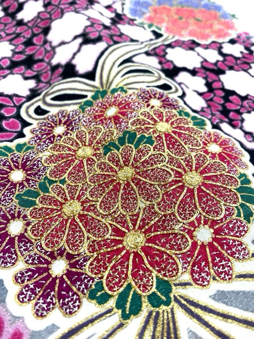 振袖 豪華 桜 金駒 金彩 銀通し 絞り身丈164cm MO2962 - メルカリ