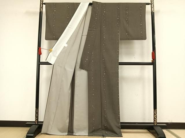 平和屋着物▽小紋　単衣　草花間道　さんび謹製　洗える着物　AAAW7756fy 平和屋着物□小紋 間道草花文 洗える着物 CABG6838xiの通販 by 平和屋