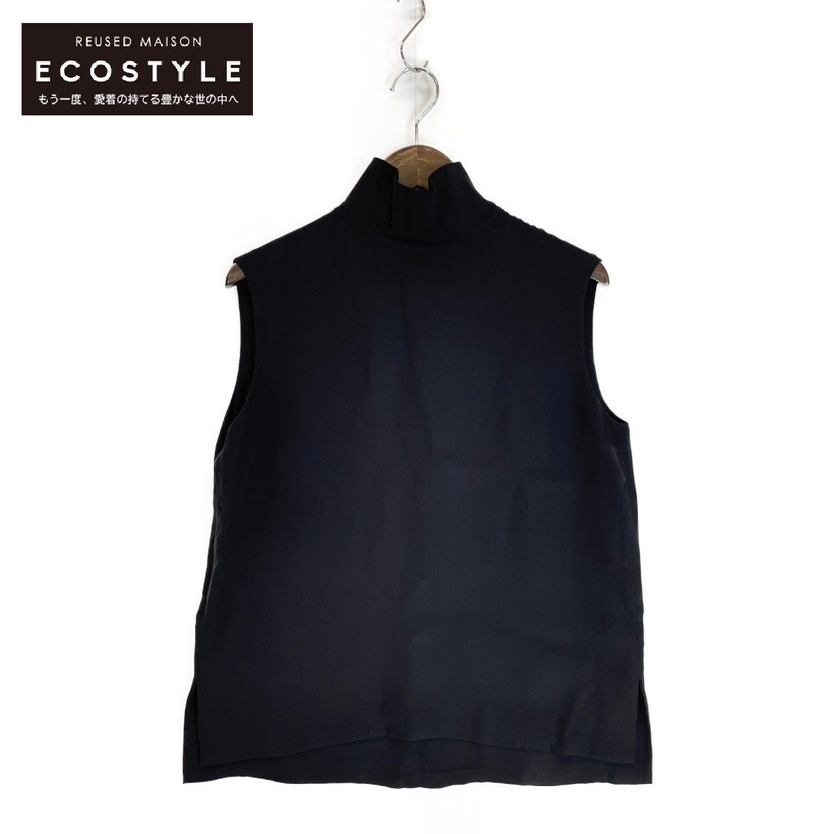 エルメス マルジェラ期 ノースリーブ ハイネック シルク ブラウス 36  