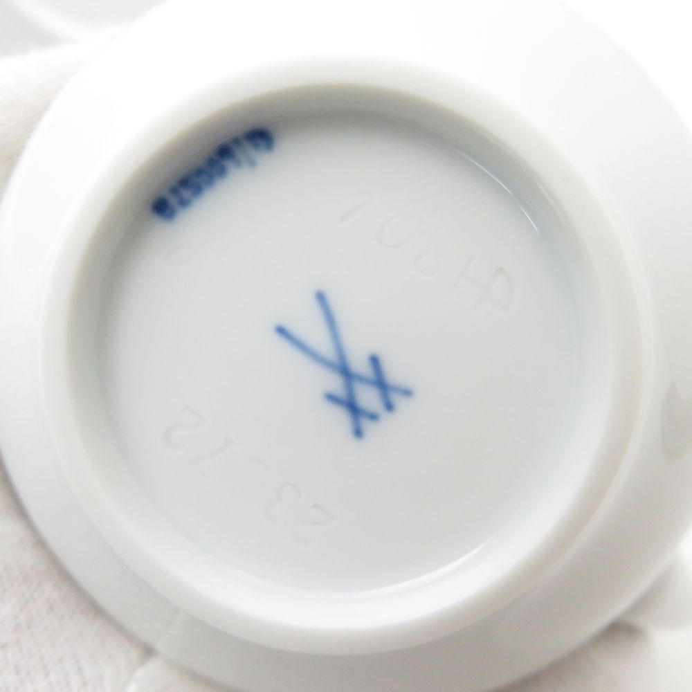 美品 MEISSEN マイセン ホワイトマイセン コーヒーカップ＆ソーサー 剣  