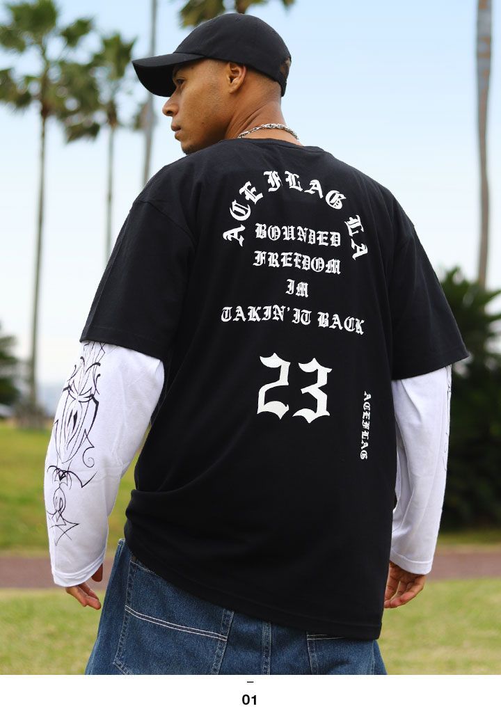ACE FLAG セットアップ 重ね着 半袖 Tシャツ 長袖 ロンT ブランド
