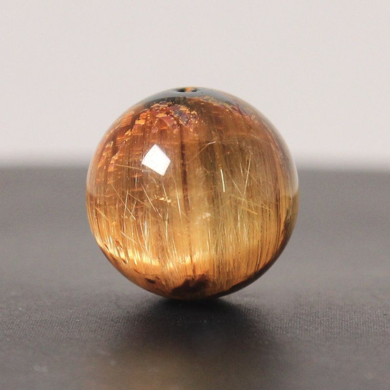 キャッツアイ タイチンルチルクォーツ プレスレット 8mm 金運 ゴールド