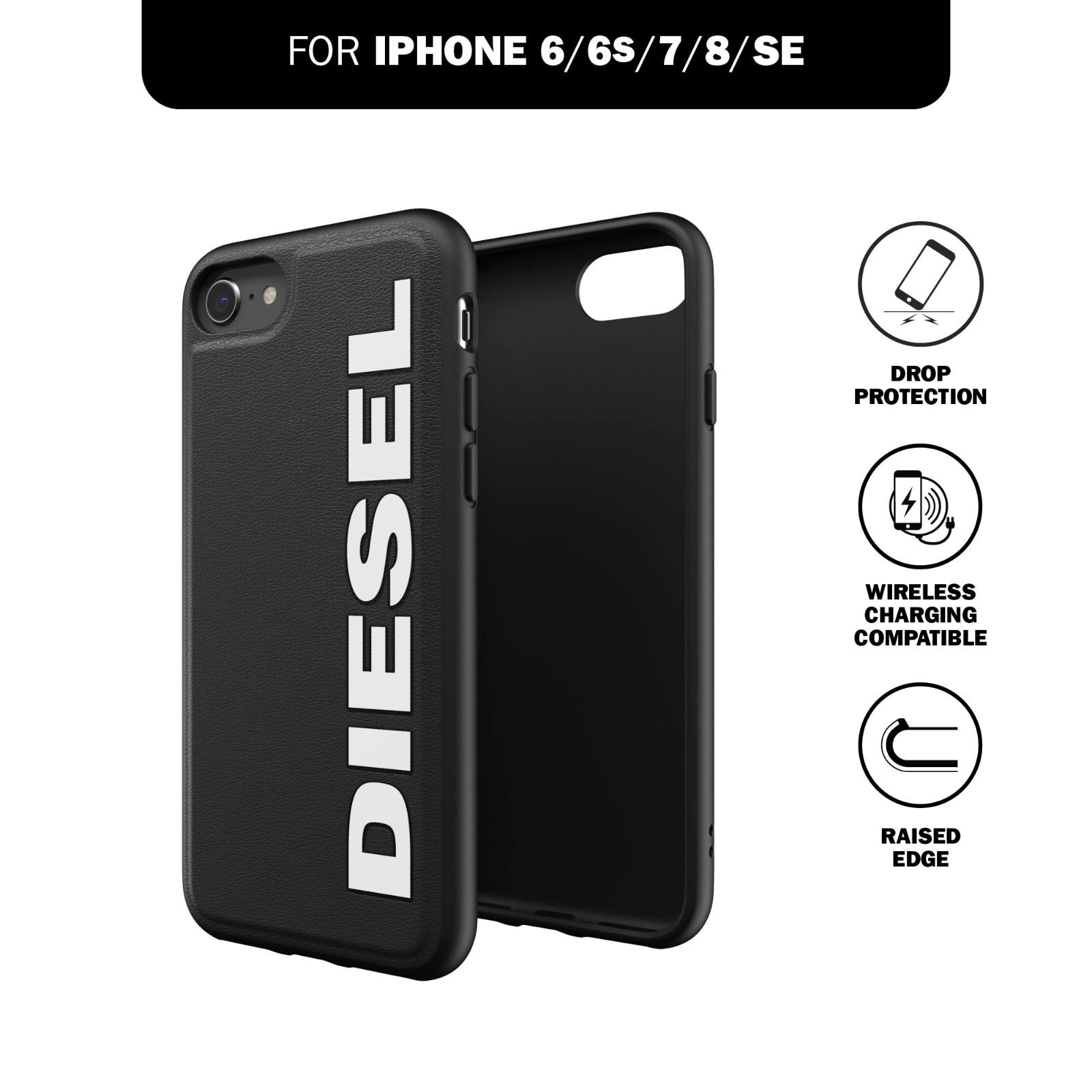 色: ブラック/ホワイト】DIESEL iPhone SE ケース (第3世代-