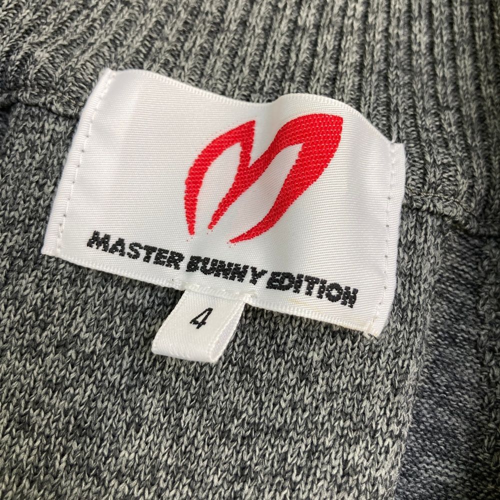 サイズ：4 MASTER BUNNY EDITION マスターバニーエディション  ニット ジップジャケット  グレー系 [240101482197] ゴルフウェア メンズ ストスト マスターバニーエディション ニット ジップ ジャケット グレー 4