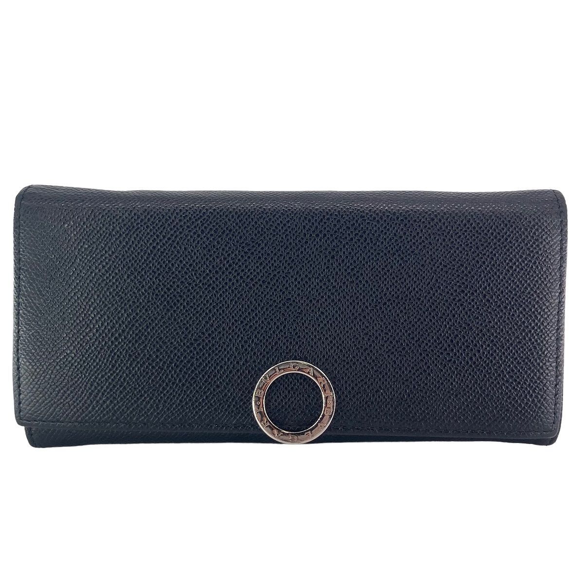 中古】 BVLGARI ブルガリ クリップ ラージウォレット 長財布 黒 289381 