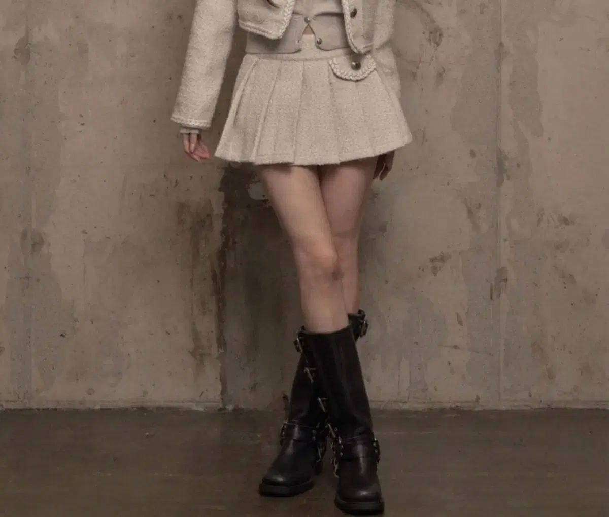 カーキポイント Atelier Tweed Skirt ivory