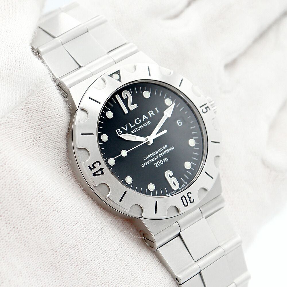 BVLGARI ブルガリ ディアゴノ スクーバ 思い起こせ SD38S デイト 200m  