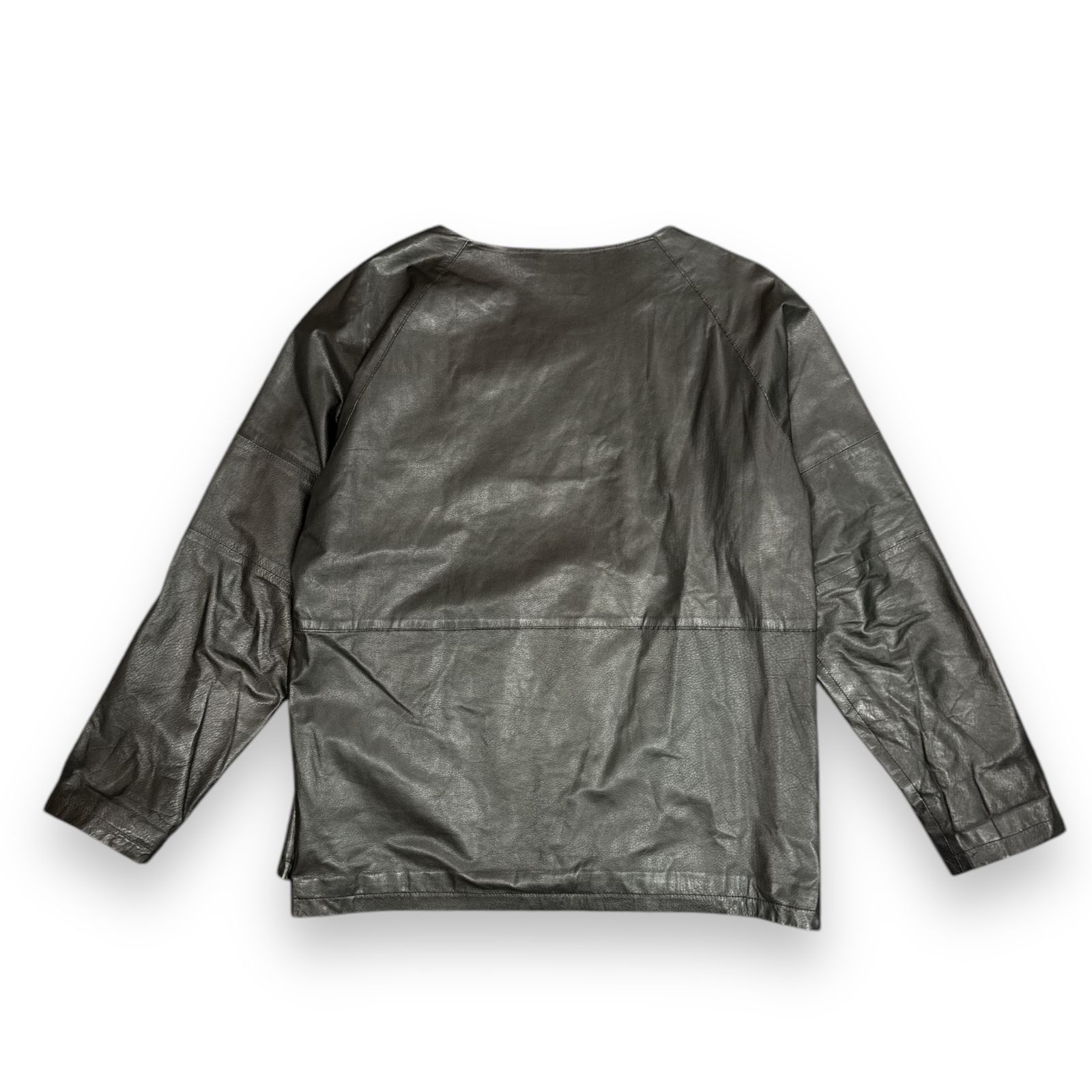 UNUSED Cow leather Pullover shirt カウレザー プルオーバー シャツ  