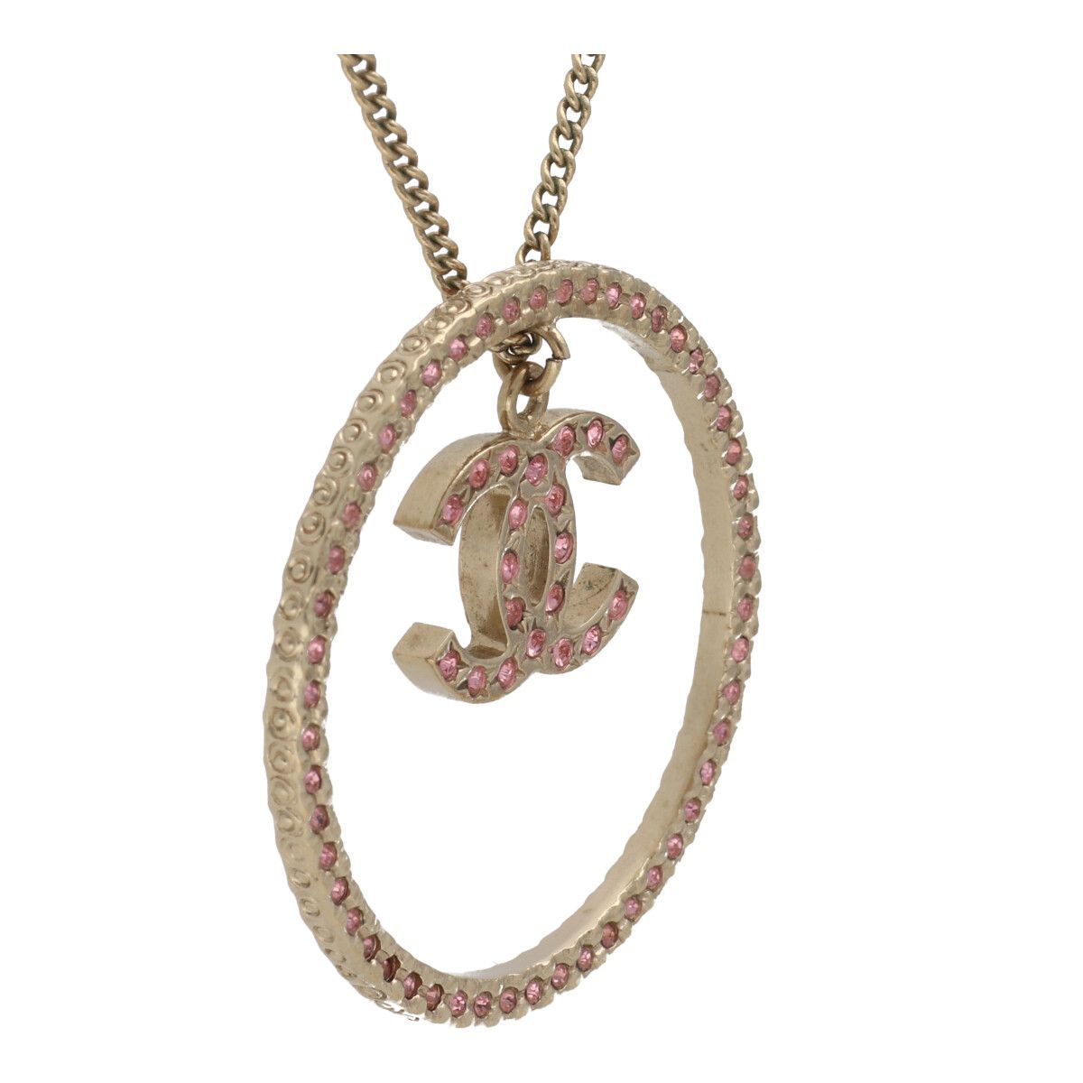 中古】 CHANEL シャネル ココマーク ラインストーン サークル 