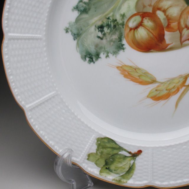 ニンフェンブルク 野菜絵 プレート アンティーク 19世紀末 24cm