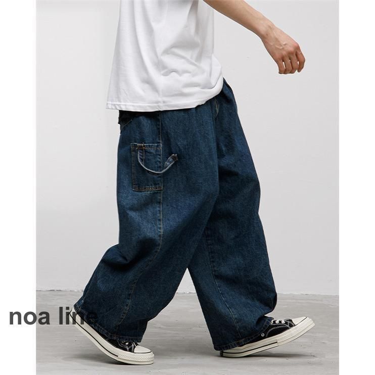 極太 デニム ジーンズ パンツ メンズ ワイドパンツ ルーズフィット