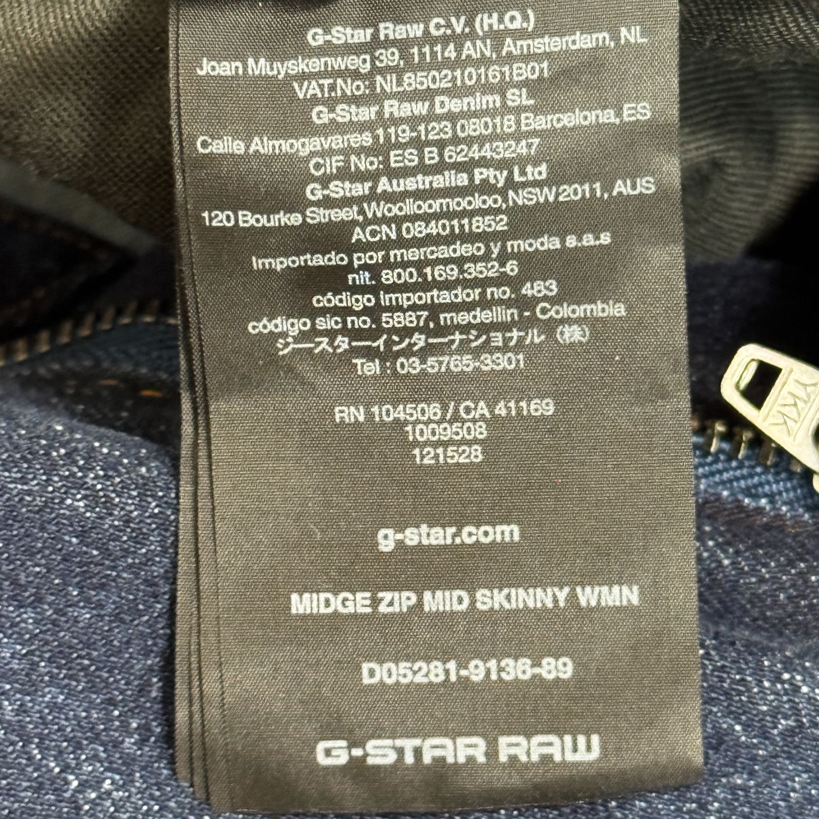 G-STAR RAW ジースターロゥ スキニー デニム パンツ W26 L32 Midge Zip Mid Skinny Wmn Neutro stretch denim レディース 女性 ボトムス パンツ ズボン 細見え DECORATOM_COM_BR