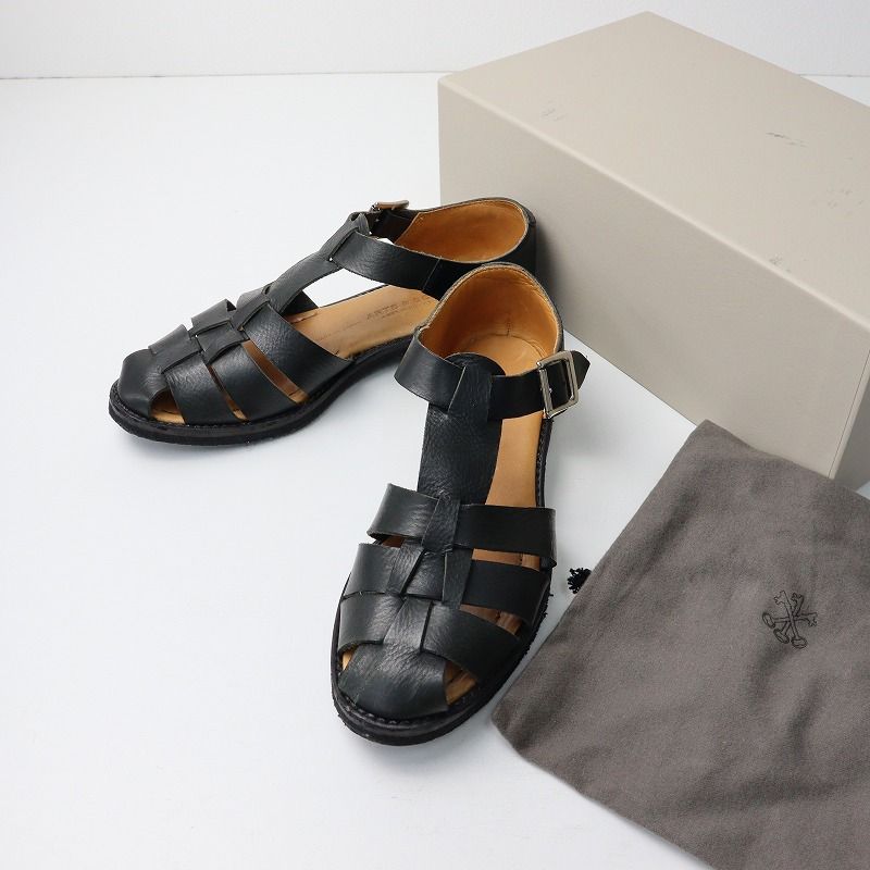 人気アイテム アーツアンドサイエンス ARTS&SCIENCE GURKHA SANDAL カウレザーグルカサンダル 23.5cm/ブラック 【2400014004663】