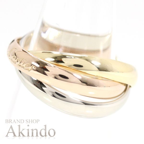 極美品 カルティエ トリニティリング 750 K18YG WG PG ♯53 楽天市場