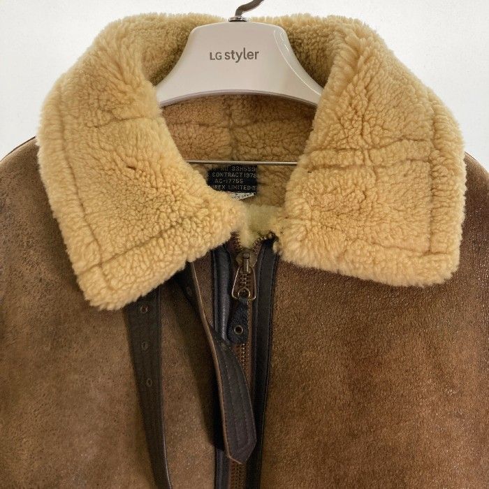 アヴィレックス リアルムートン B-3 ジャケット ヴィンテージ 36 ブラウン アヴィレックス リアルムートン B-3 ジャケット ヴィンテージ 36