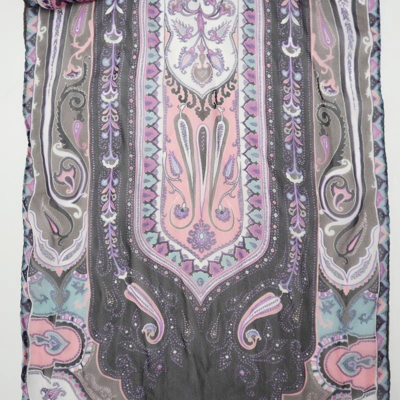 ETRO ペイズリー柄 ストール 紫色 ETRO(エトロ) ストール(ショール)美品 - ピンク×パープル×マルチ