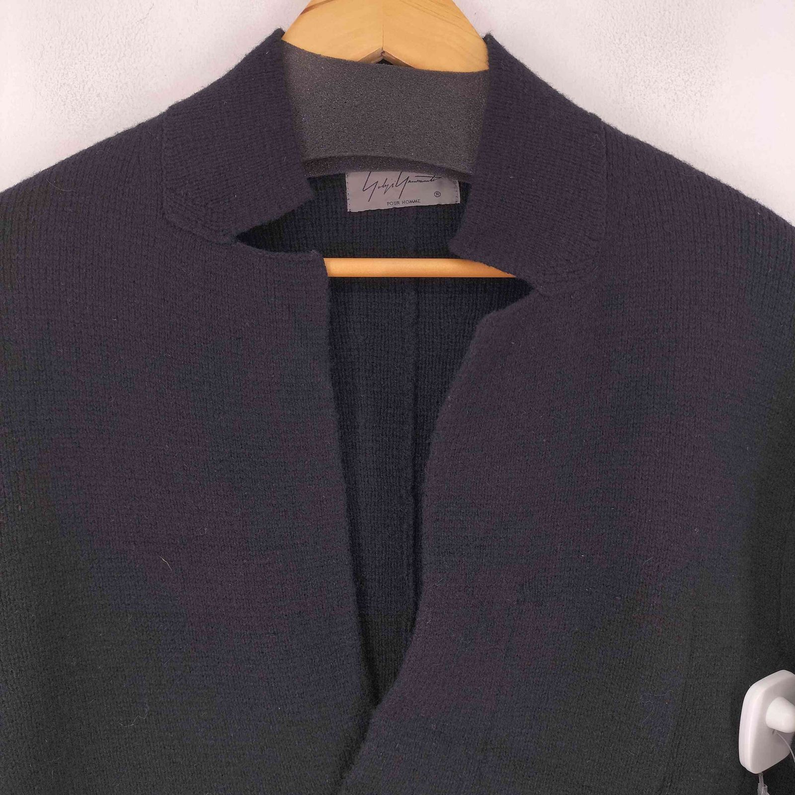 Yohji Yamamoto POUR HOMME ウールニットジャケット 00aw yohji yamamoto pour homme 縮絨 襟ニットデザイン