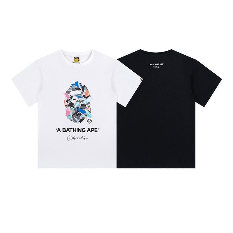 新品未使用 a bathing ape tシャツ 男女兼用 ア ベイシング エイプ トップス カットソー Ｔシャツ ブラック ホワイト - メルカリ