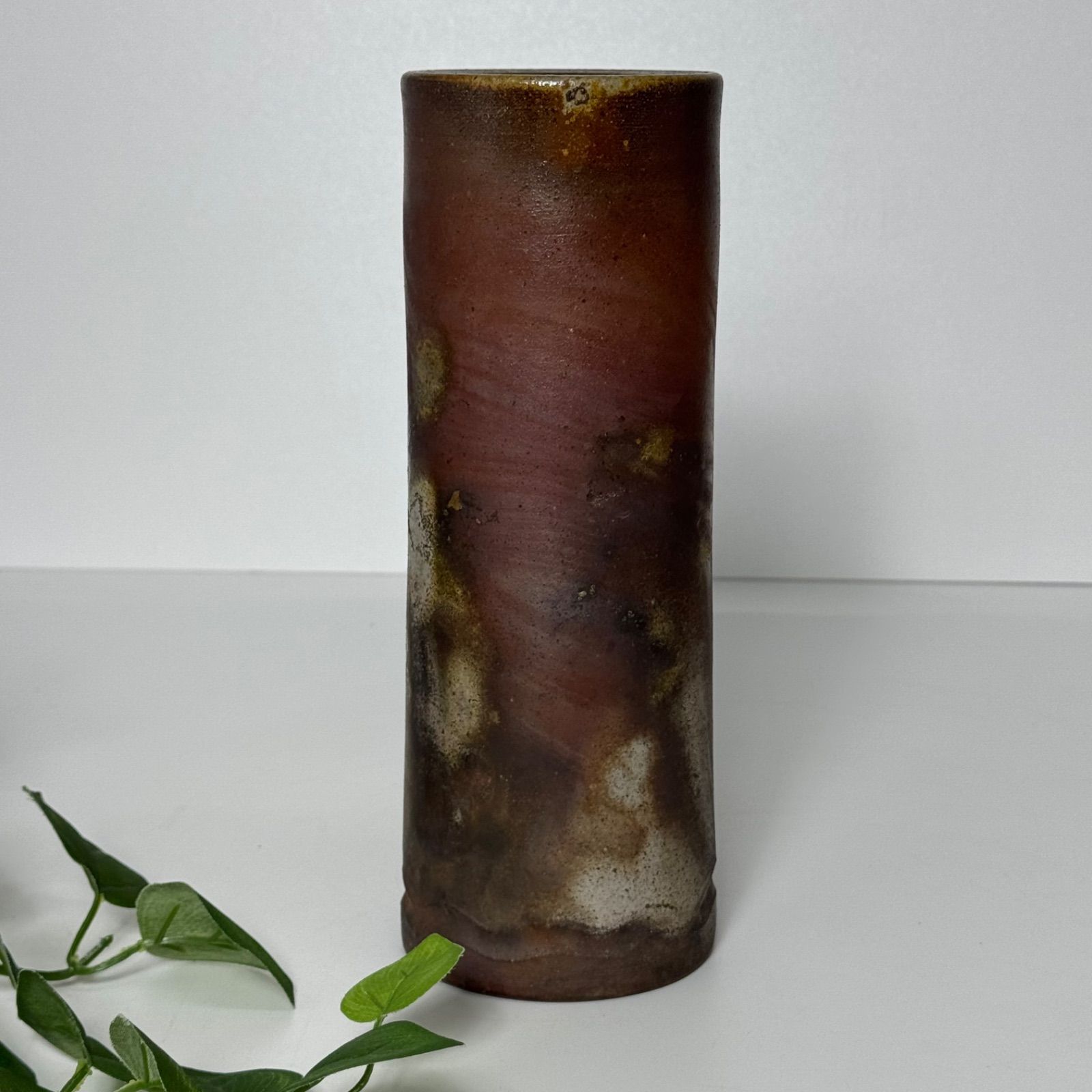 窯元 松園 備前焼 金彩 壺 花入 フラワーベース 花器 花瓶 箱 置物