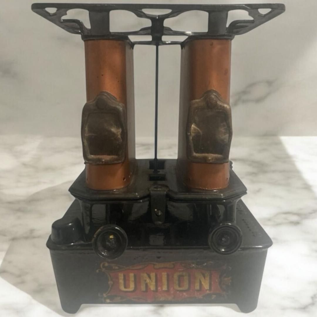 超必見 UNION ダブルバーナー 19世紀 ヴィンテージ アイロンストーブ ユニオン ブッシュクラフト ヒーター キャンプ 重厚感抜群!!