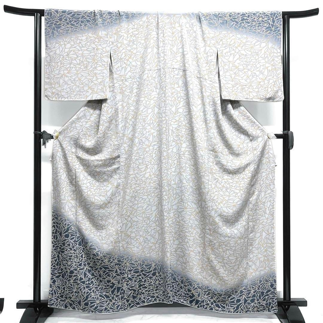 付け下げ 抽象模様 グラデーション 紋無し グレー 着物 053a d - メルカリ 