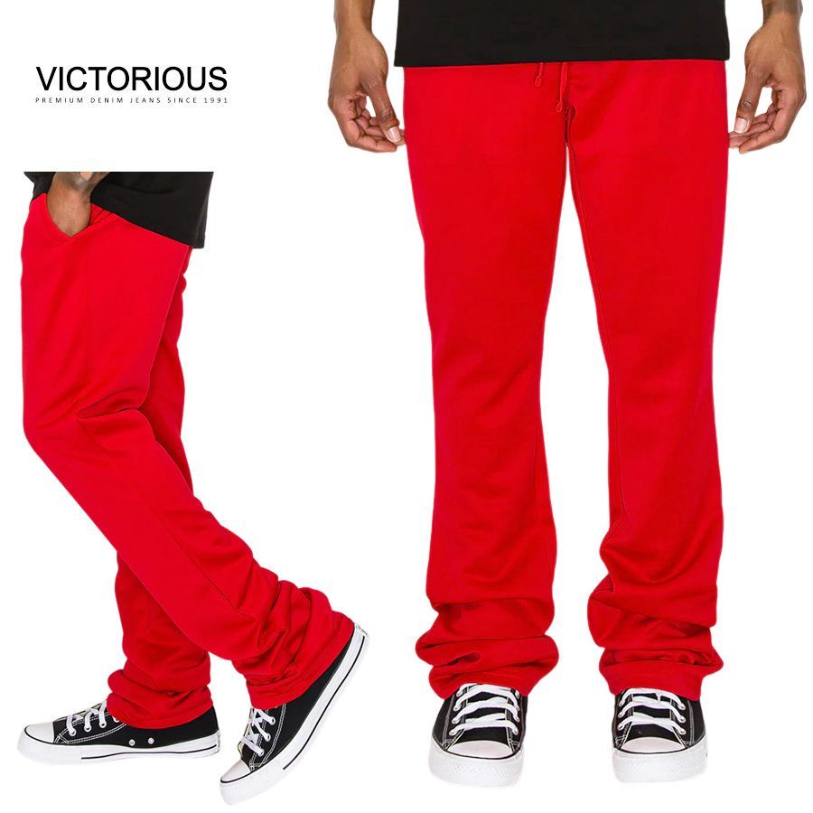 ビクトリアス VICTORIOUS メンズ パンツ TR592 STACKED FLARED FIT フレア フィット スウェット パンツ  RED(レッド) 赤 ズボン ストリート オーバーサイズ ロサンゼルス HIPHOP - メルカリ