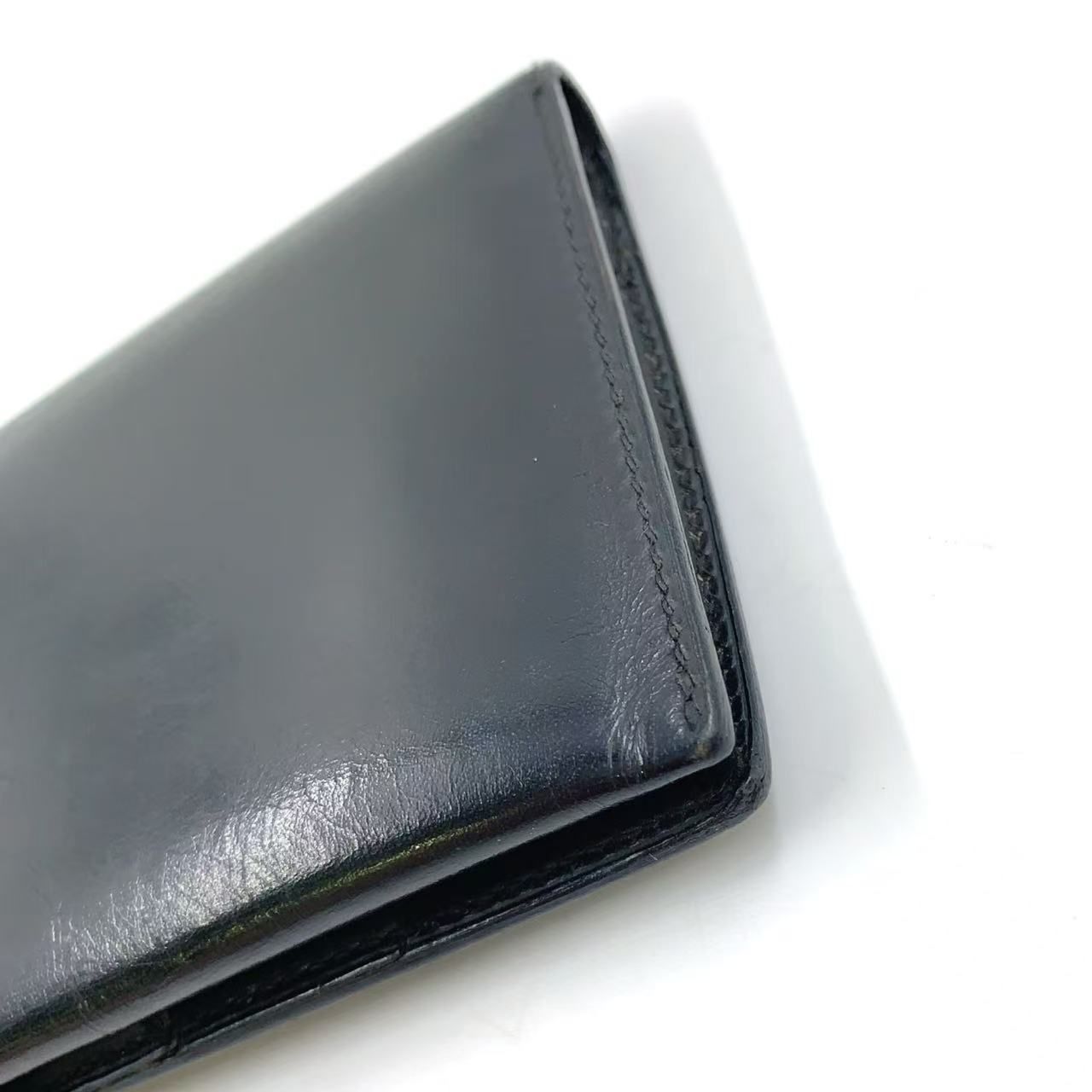 HERMES ベアンスフレ 二つ折り長財布 〇T刻印 レザー ブラック 財布