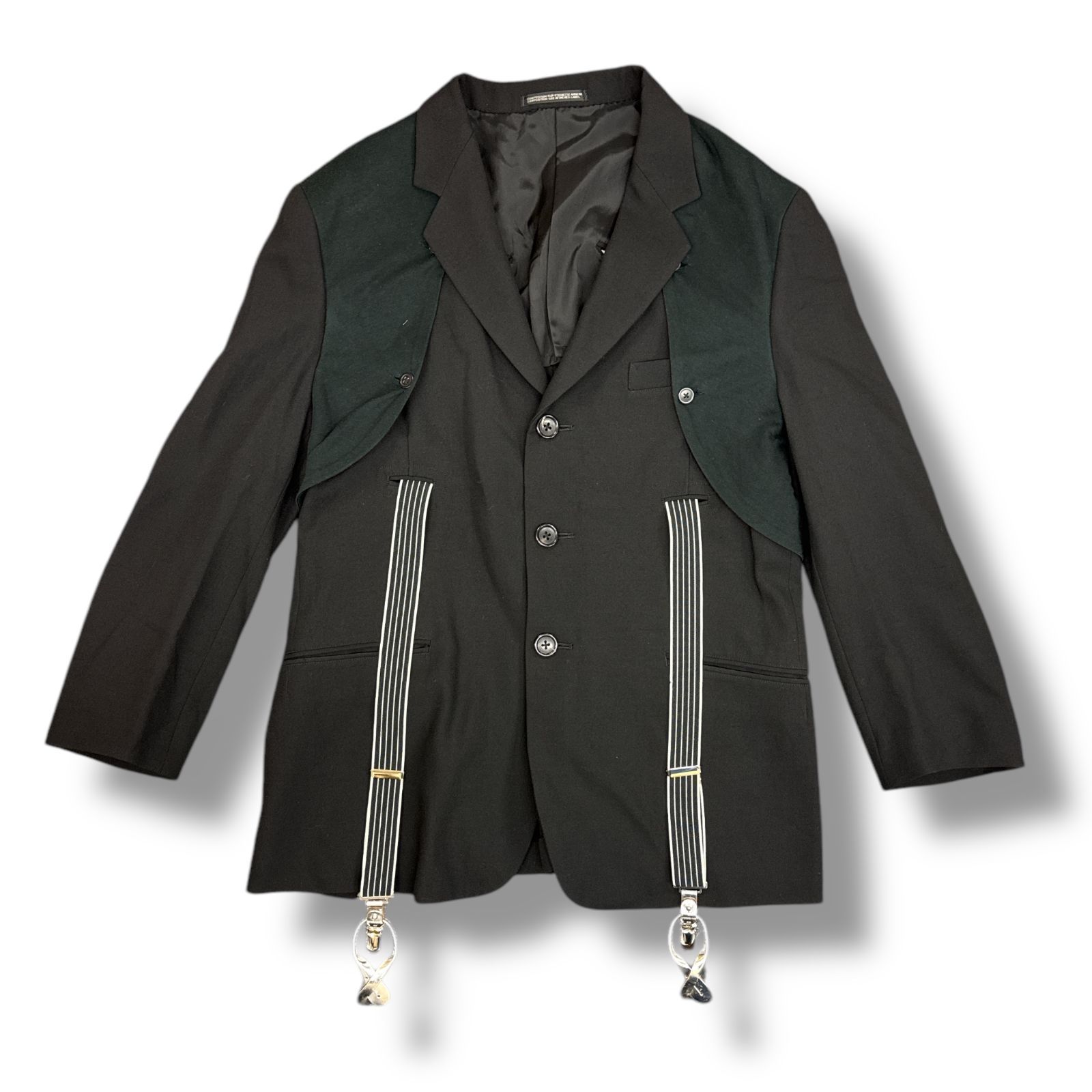 Yohji Yamamoto POUR HOMME 07SS Archive Suspenders Docking Tailored Jacket サスペンダードッキングジャケット アーカイブ ヨウジヤマモトプールオム HT-J07-103 ブラック 3