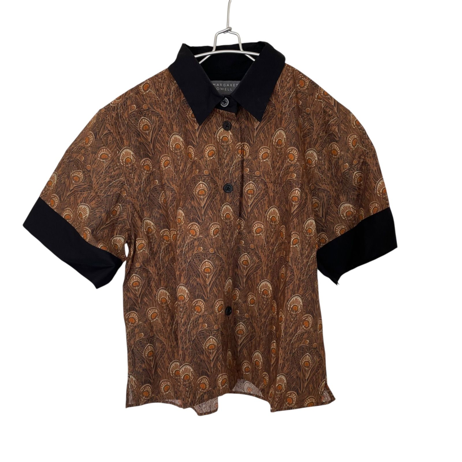 MARGARET HOWELL 羽柄 半袖シャツ MARGARET HOWELL 羽柄 半袖シャツ