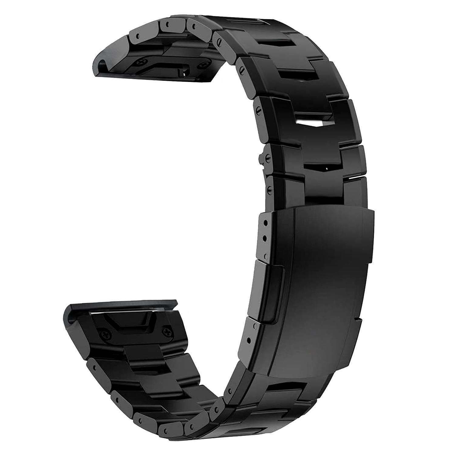 Garmin用 ステンレス製バンド(22mm、ブラック、ガーミン)