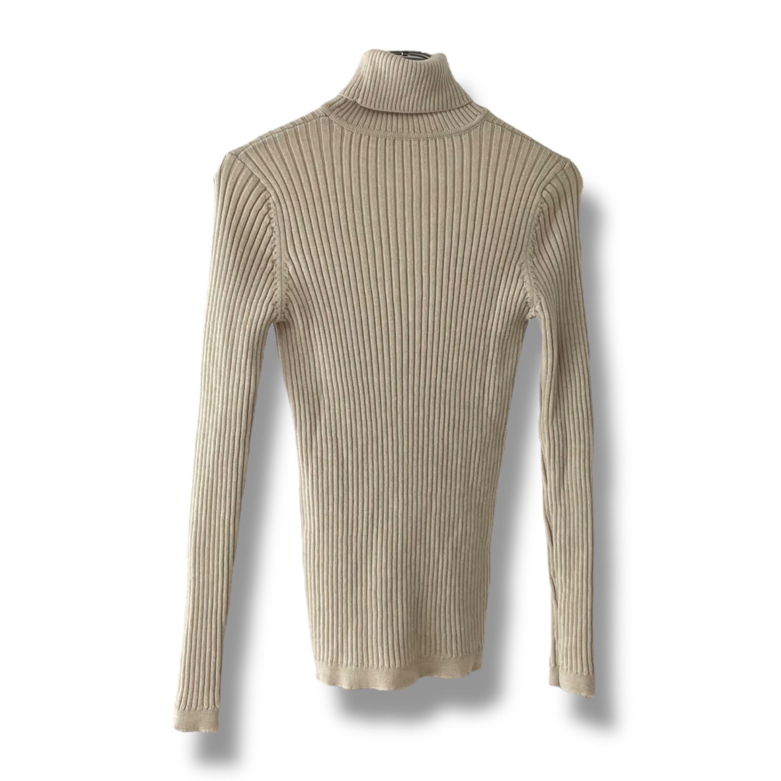 courreges クレージュ タートルネック ニット セーター ベージュ リブ