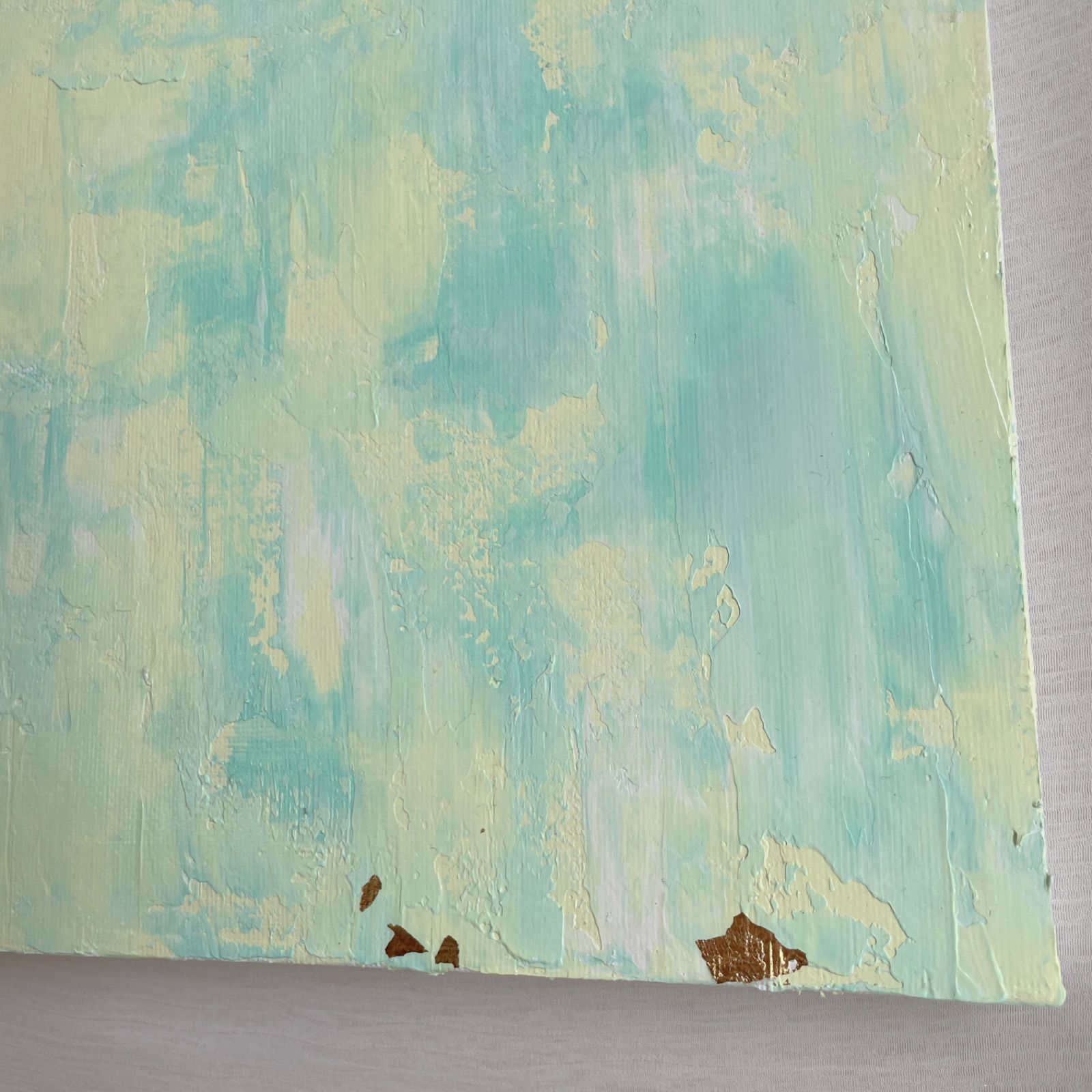 優しい色✴︎絵画 アクリル画 癒し 綺麗 可愛い グリーン 緑 淡い 儚い