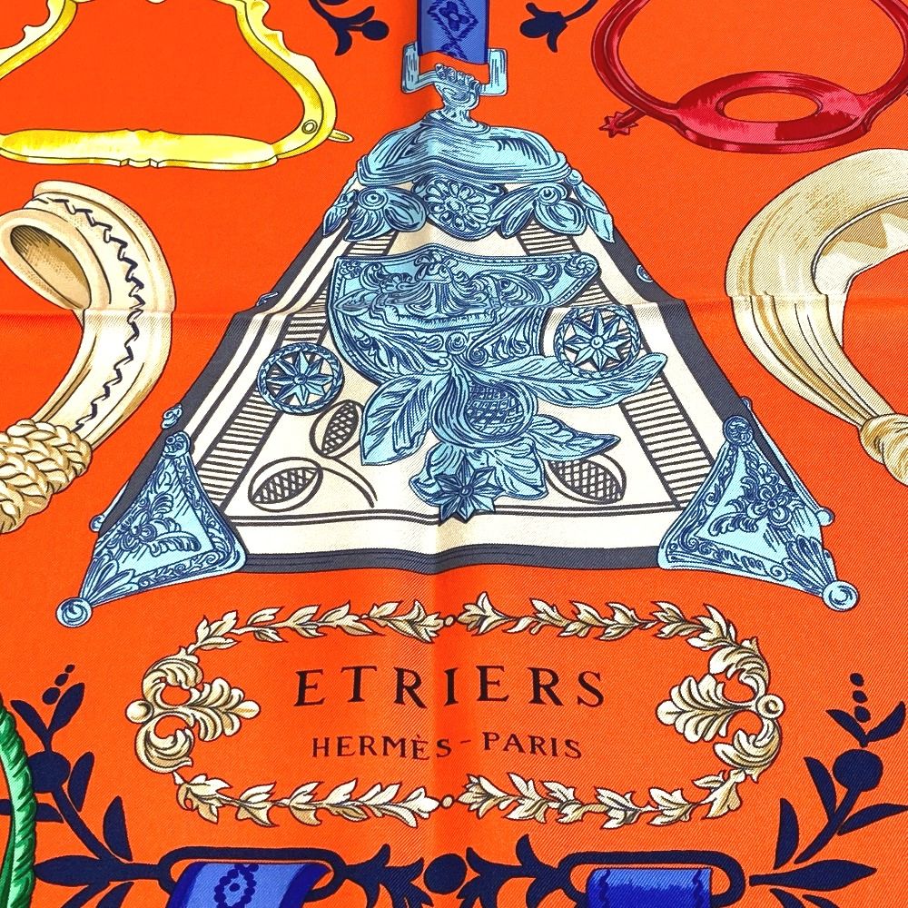 HERMES カレ鎧 Etriers Remix 40cm・箱タグ付き HERMES エルメス スカーフ カレ40 鎧 Etriers Remix シルク