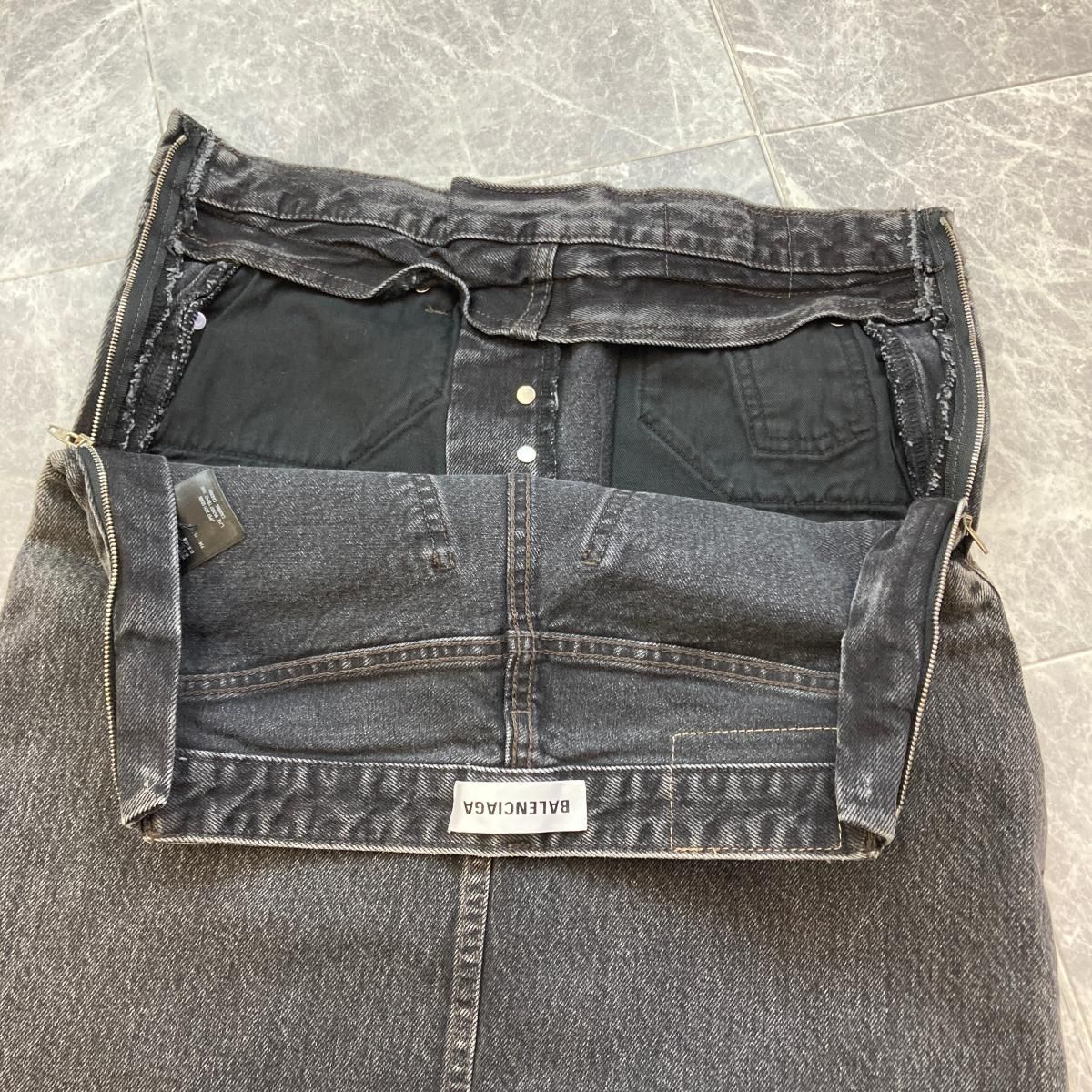 未使用品】 21SS BALENCIAGA （バレンシアガ） ｻｲﾄﾞｼﾞｯﾌﾟ ﾃﾞﾆﾑ