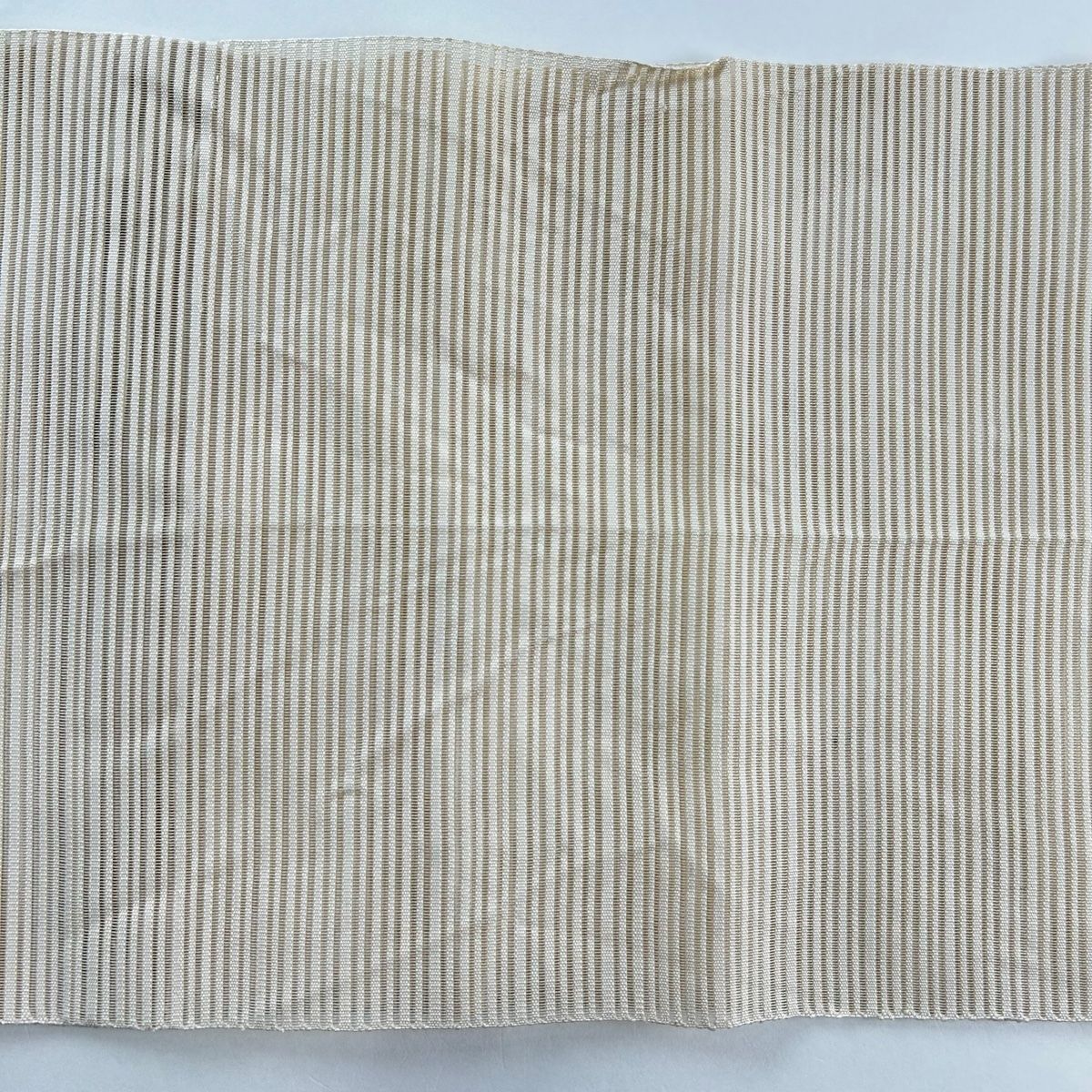 全通　ベージュ 曲線　名古屋帯　美品　正絹 名古屋帯 秀品 夏帯 絽 八寸名古屋帯 草花 金銀糸 ベージュ 正絹