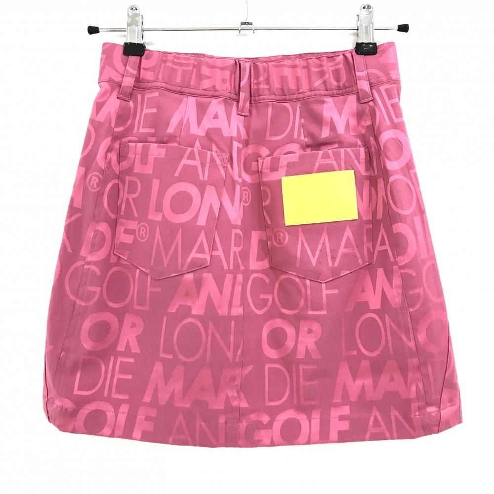 マークアンドロナ スカート ピンク ロゴ総柄地模様 ストレッチ レディース 36 S ゴルフウェア MARK&LONA