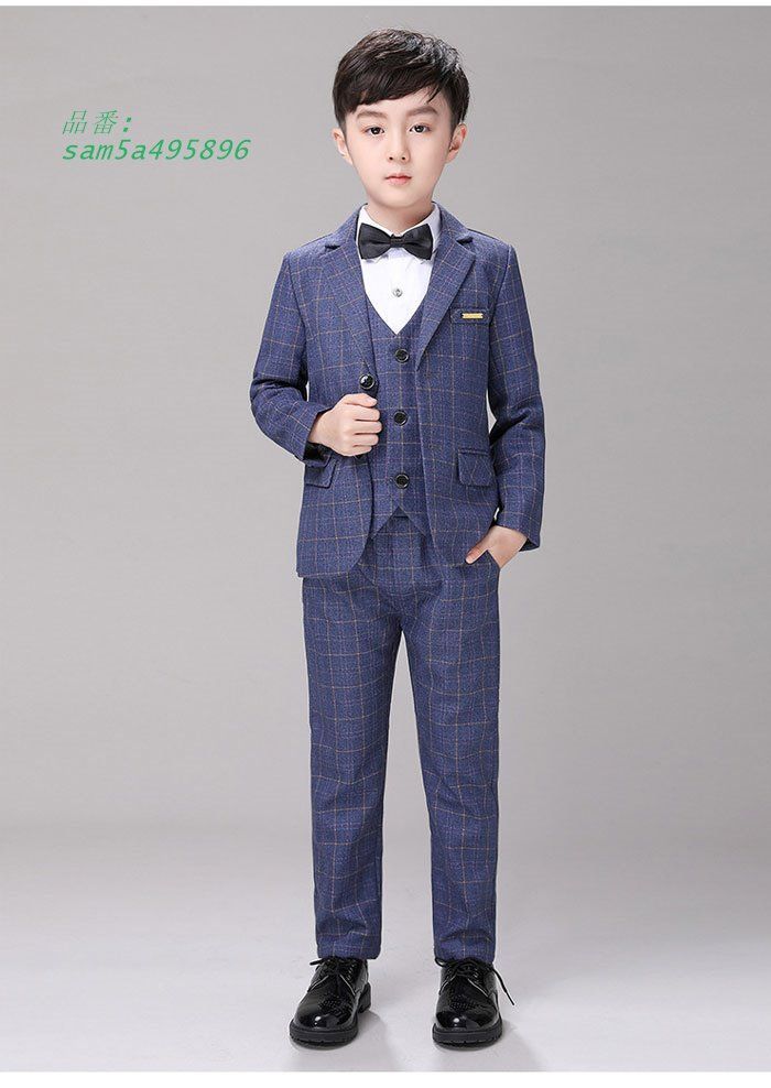  男の子 入学式 スーツ 120 130 140 フォーマルスーツ 七五三 卒業式 100 発表会 5点セット 入園式 結婚式 110 卒園式 90 チェック柄 am 5 a 495896 スーツ ブレザー フォーマル ドレス スーツ