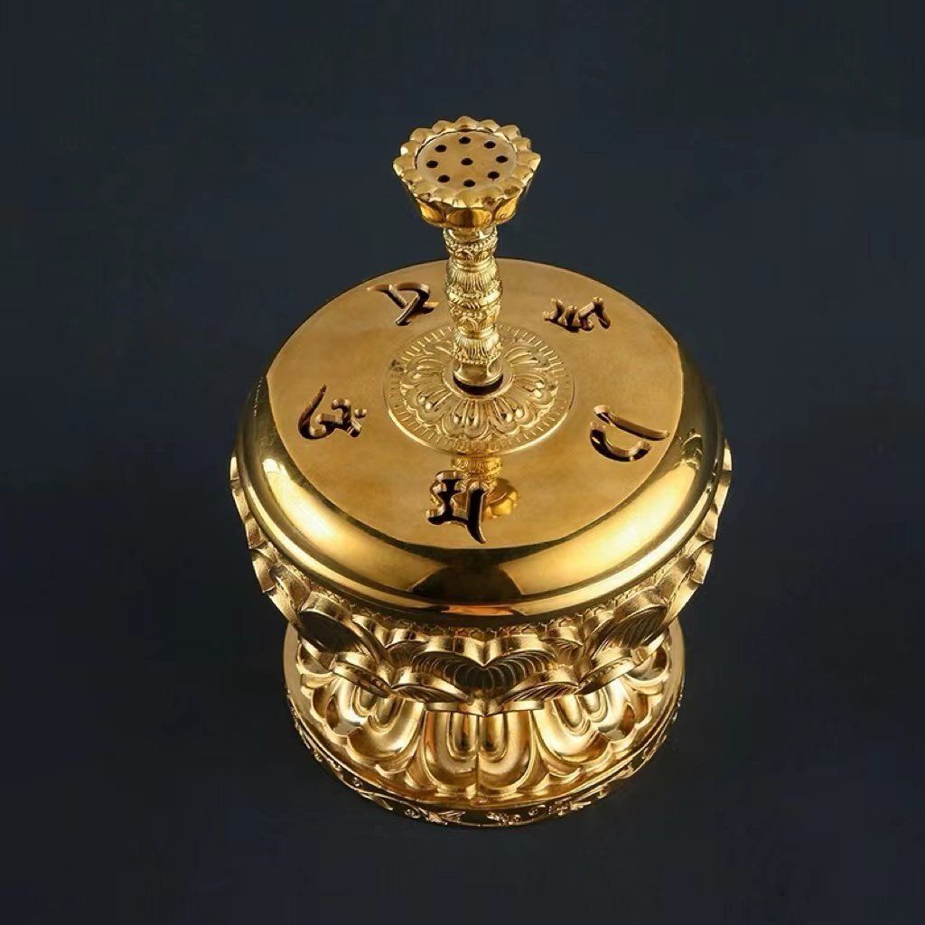 密教法具 寺院仏具 真言宗 大悲香炉 仏教 仏具 真鍮製 高さ18cm