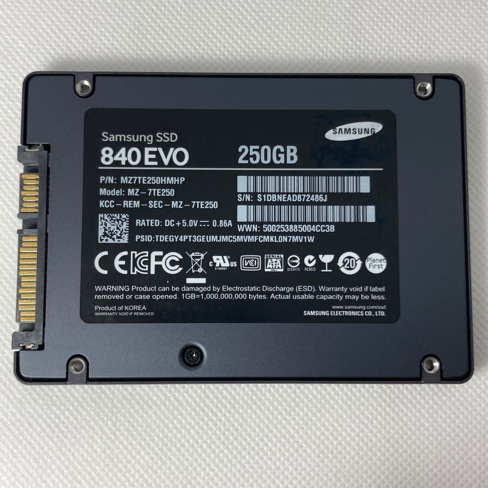 SAMSUNG SSD 840 EVO 250GB| 15時間 | /samsung【569】